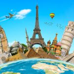 Famous,Monuments,Of,The,World,Grouped,Together,On,Planet,Earth