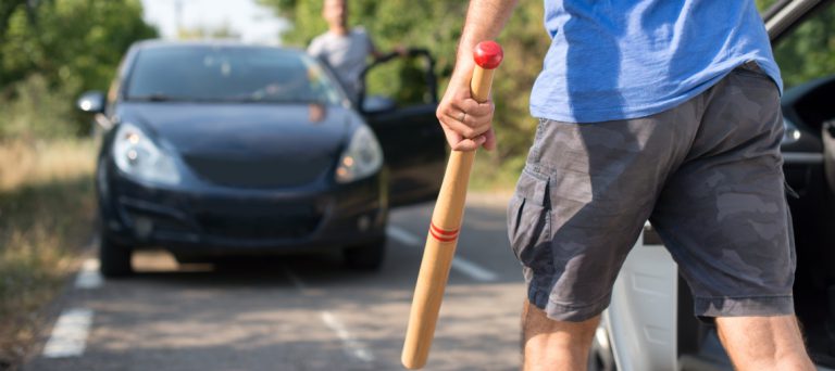 Aggressive,Drivers,Attacked,Each,Other,With,Weapons,In,Traffic