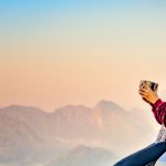 Woman,Traveller,Enjoy,Coffee,Time,On,Back,Storage,Of,Car