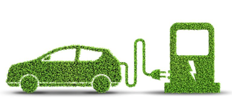 Electric,Car,Concept,In,Green,Environment,Concept,-,3d,Rendering