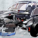 Disassembled,Car,On,The,Background,Of,The,Drawing.,3d,Render