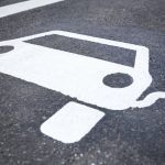 Parking symbol for electric cars being charged